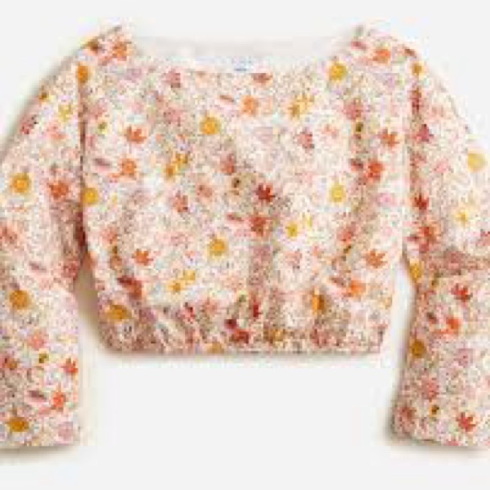 J. CREW Organic Cotton Crop Top Liberty Pattern (106)
